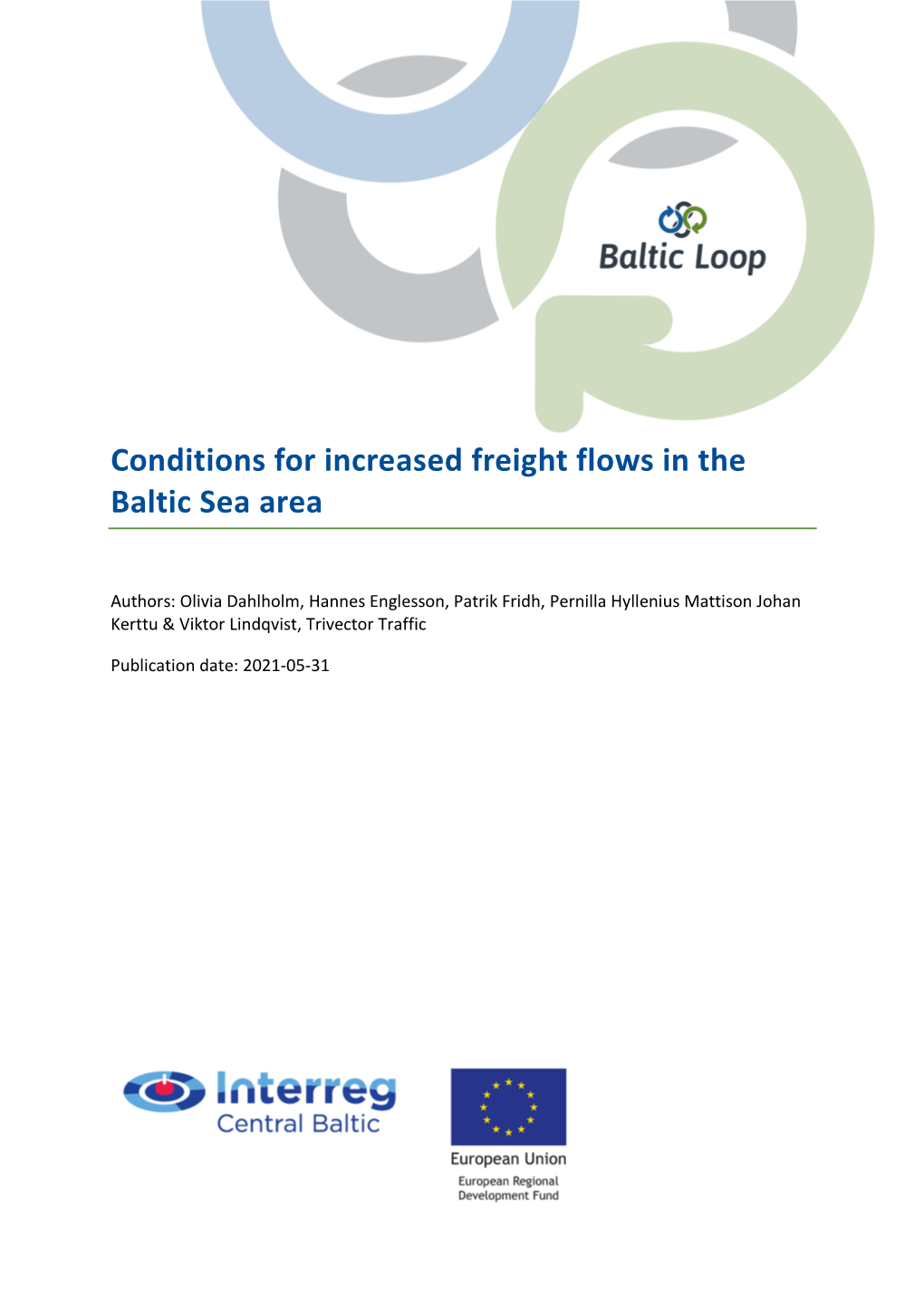 Conditions for Increased Freight Flows in the Baltic Sea Area