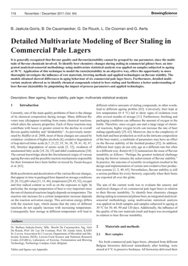 Detailed Multivariate Modeling of Beer Staling in Commercial Pale Lagers