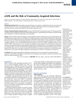 Egfr and the Risk of Community-Acquired Infections
