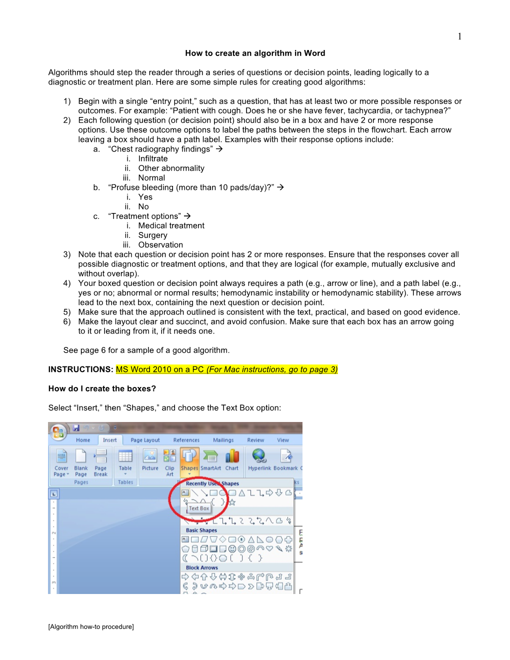 how to write algorithm in word for research paper