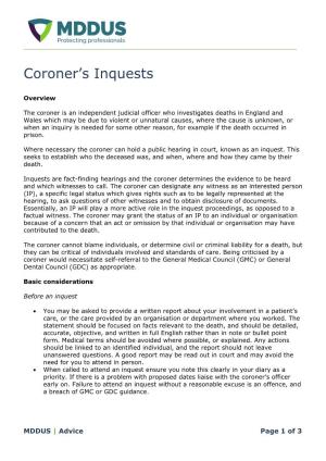 Coroner's Inquests