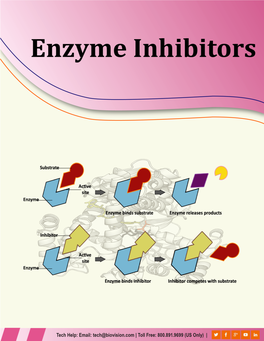 Enzyme Inhibitors Enzymes Are Biological Catalysts That Drive Various Reactions Within a Cell