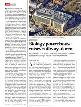 Biology Powerhouse Raises Railway Alarm