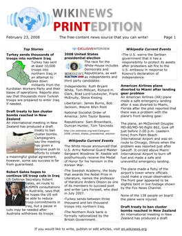February 23, 2008 the Free-Content News Source That You Can Write! Page 1