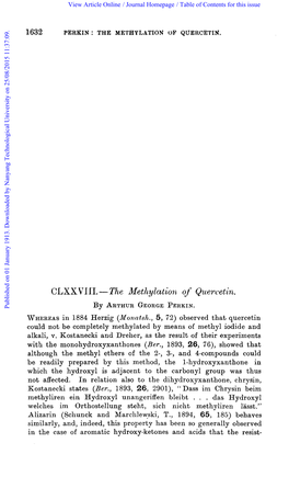 CLXX VIIL- the Methylation of Quercetin