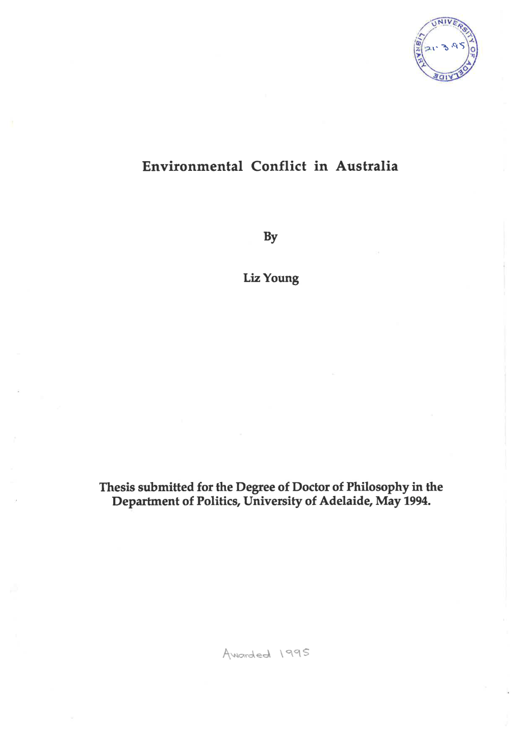 Environmental Conflict in Australia