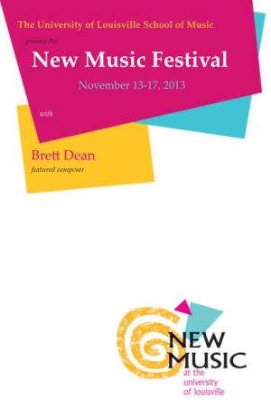 New Music Festival November 13-17, 2013