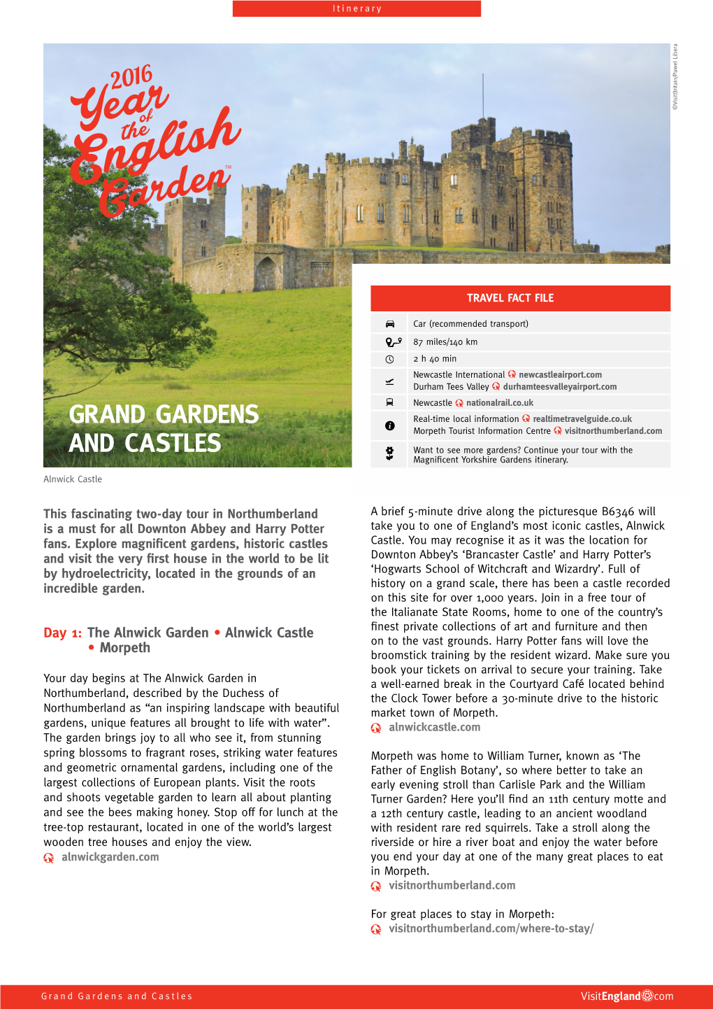 Grand Gardens and Castles Itinerary