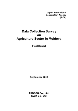 Data Collection Survey on Agriculture Sector in Moldova