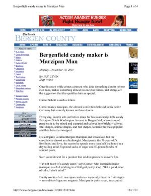 Bergenfield Candy Maker Is Marzipan Man Page 1 of 4