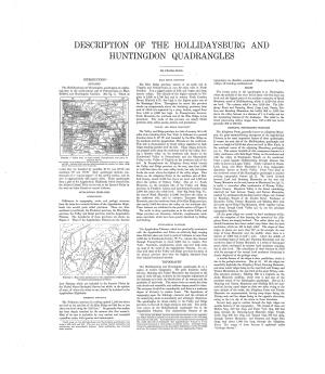 Description of the Hollidaysburg and Huntingdon Quadrangles