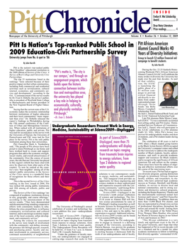 Pitt Is Nation's Top-Ranked Public School in 2009 Education-Civic Partnership Survey