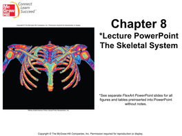Chapter 8 *Lecture Powerpoint the Skeletal System