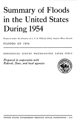 Summary of Floods in the United States During 1954