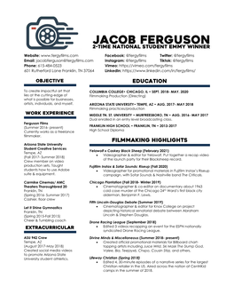Jacob Ferguson 2-Time National Student Emmy Winner
