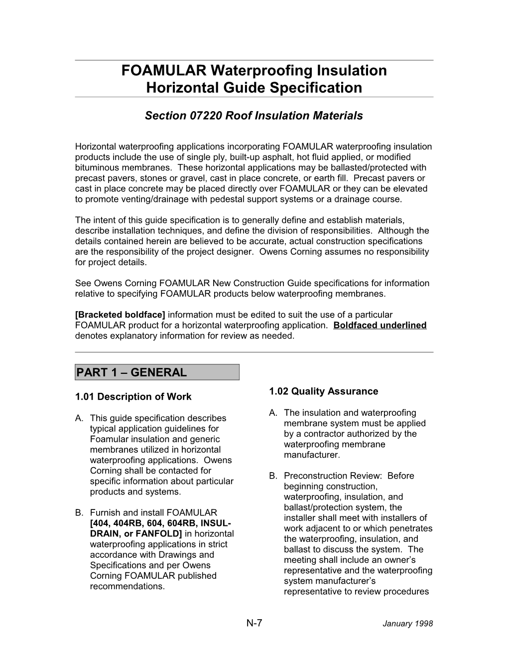 FOAMULAR Waterproofing Insulation