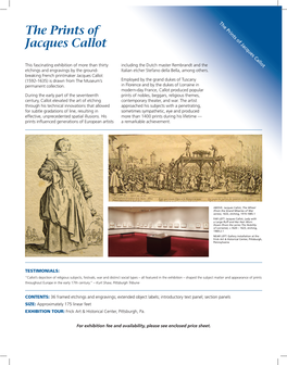 The Prints of Jacques Callot the Prints of Jacques Callot