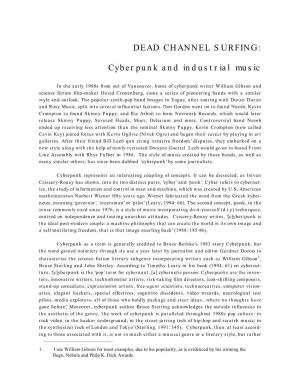 DEAD CHANNEL SURFING: Cyberpunk and Industrial Music