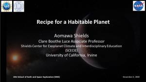 Recipe for a Habitable Planet
