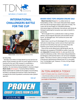 Tdn Europe • Page 2 of 12 • Thetdn.Com Saturday • 27 March 2021