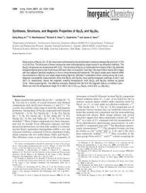 Syntheses, Structures, and Magnetic Properties of Np3s5 and Np3se5