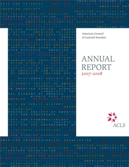 ACLS Annual Report 2007-2008