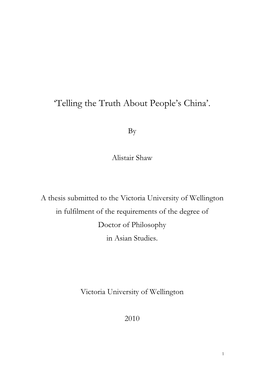 'Telling the Truth About People's China'