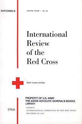 International Review of the Red Cross, November 1966, Sixth Year