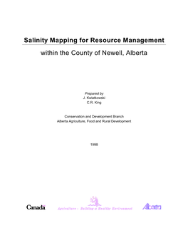 Salinity Mapping for Resource Management Within the County of Newell, Alberta