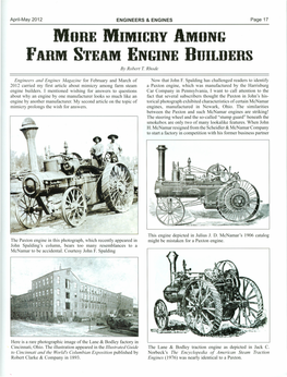 MIMICRY AMONG FARM STEAM ENGINE BUILDERS by Robert T Rhode