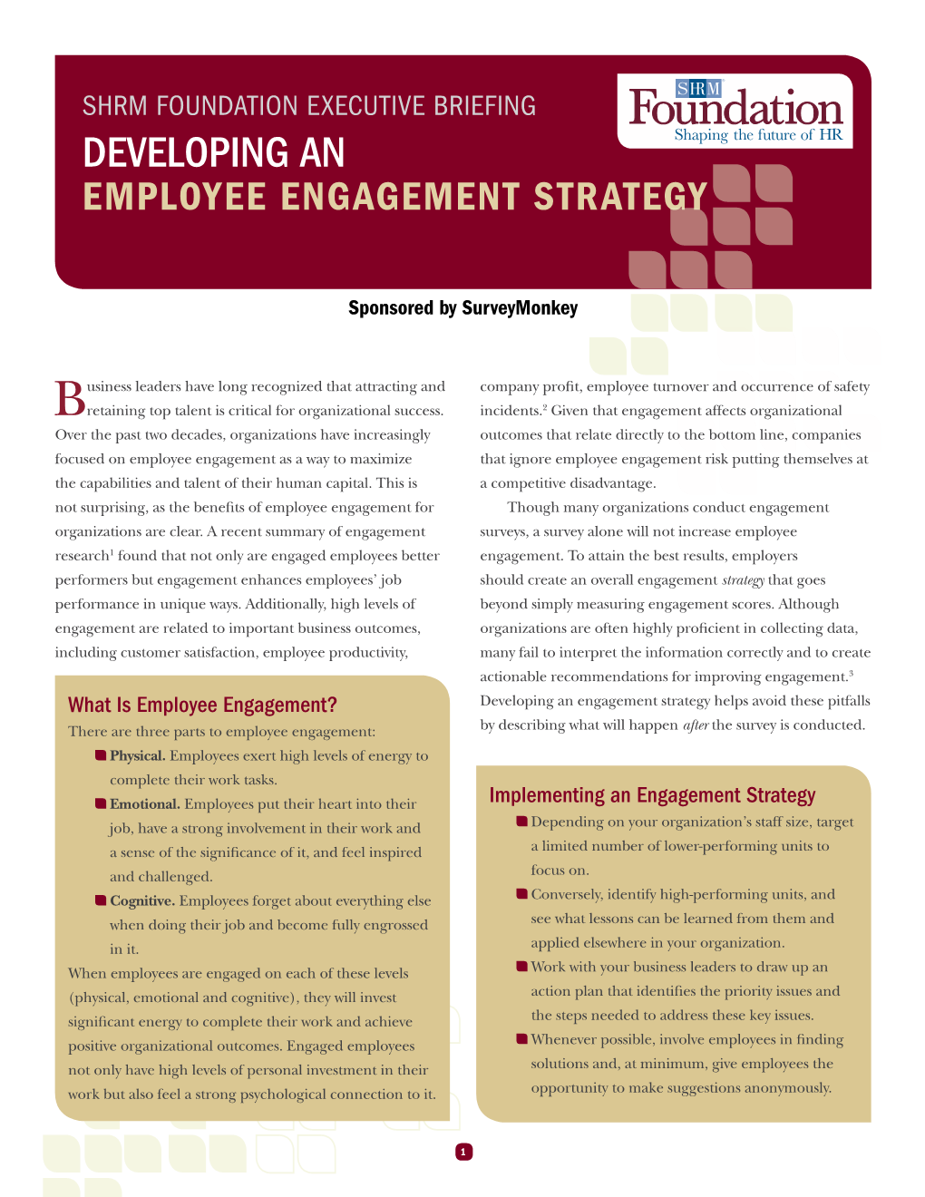 Developing an Employee Engagement Strategy