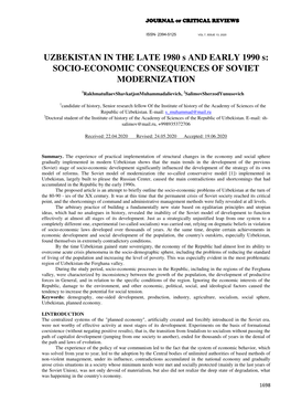 Socio-Economic Consequences of Soviet Modernization