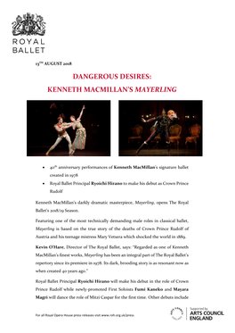 Mayerling 2018 Press Release