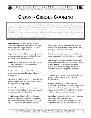 Cajun ~ Creole Cooking