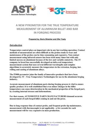 A New Pyrometer for the True Temperature Measurement of Aluminium Billet and Bar in Forging Process