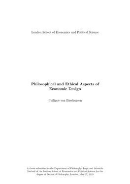 Philosophical and Ethical Aspects of Economic Design