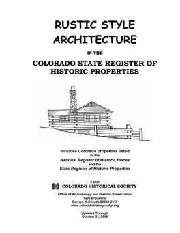 Rustic Style Architecture in the State Register