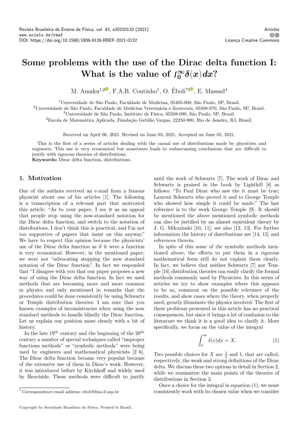 some-problems-with-the-use-of-the-dirac-delta-function-i-what-is-the