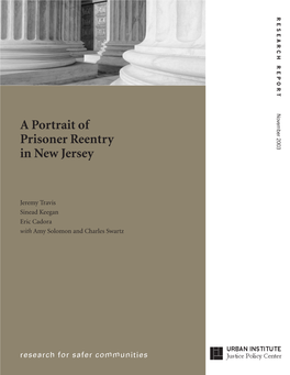 A Portrait of Prisoner Reentry in New Jersey