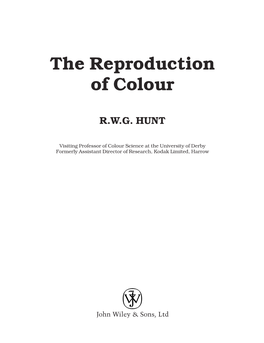 The Reproduction of Colour RWG HUNT