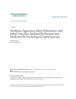 Workplace Aggression, Safety Performance, and Safety Outcomes