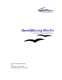 Openoffice.Org Howto: Formula Command Reference