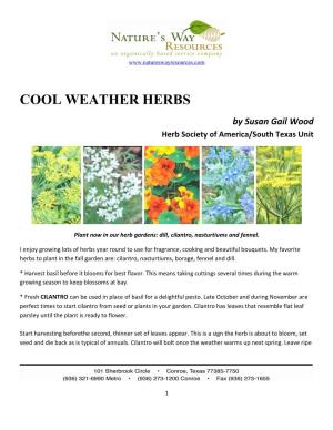 Cool Weather Herbs