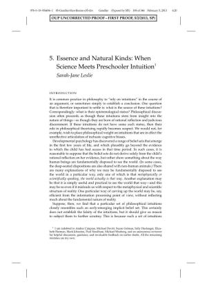 5. Essence and Natural Kinds: When Science Meets Preschooler Intuition1 Sarah-Jane Leslie