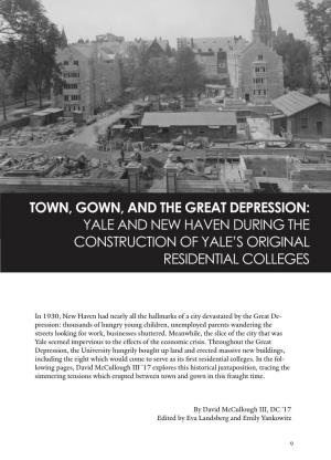 Town, Gown, and the Great Depression: Yale and New Haven During the Construction of Yale’S Original Residential Colleges