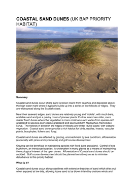 Coastal Sand Dunes (Uk Bap Priority Habitat)