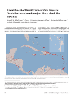 Establishment of Nasutitermes Corniger (Isoptera: Termitidae: Nasutitermitinae) on Abaco Island, the Bahamas Rudolf H