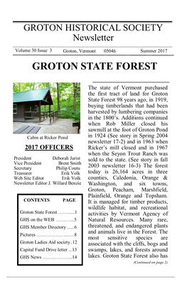 Groton State Forest Contains Seven State Parks; Ricker Burke, Alissa Smith, Sandra Cirone, Dick Montague, Martha Montague, Judy Chandler, Harry Chandler