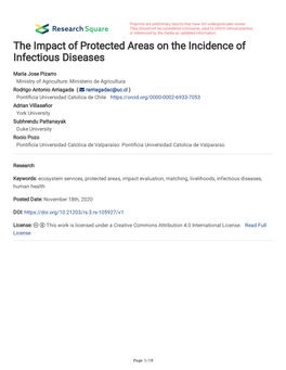 The Impact of Protected Areas on the Incidence of Infectious Diseases