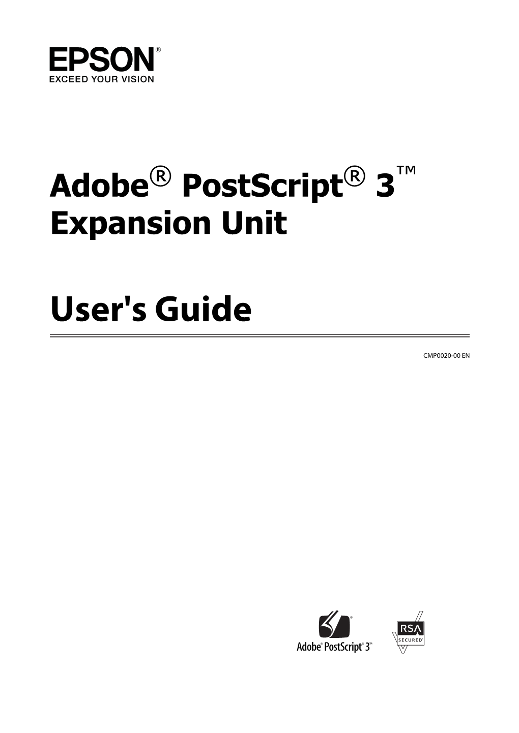 Adobe Postscript 3 Expansion Unit User's Guide